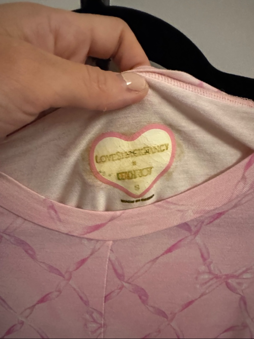 LoveShackFancy Pink Long-Sleeve Twist-Front Crop Top - Picture 2 of 3